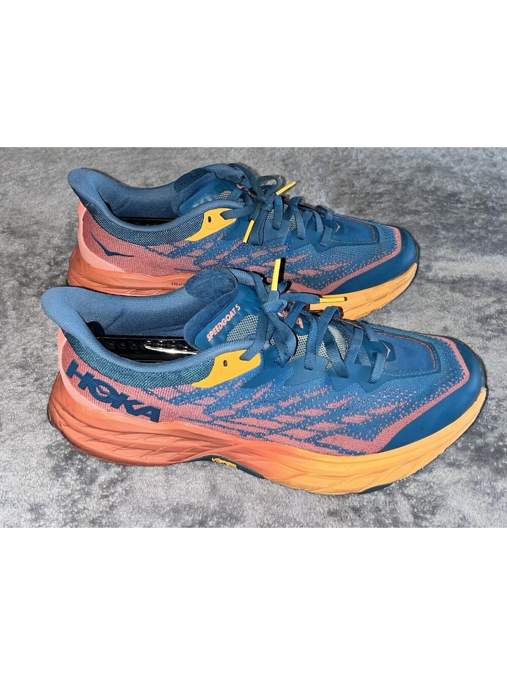 HOKA Speedgoat 5 Women's 9.5 B Blue Coral/Camellia Hiking Trail Shoes